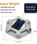 Dimensions and features of Solar Dock Lights For Driveways And Walkways 12 Pack Waterproof Aluminum LED Hexagon Step Lights