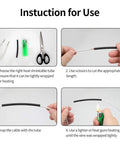 Instructions on using 300 Piece Heat Shrink Tubing Kit With 3 To 1 Shrink Ratio And 5 Diameters For DIY Projects shown in steps