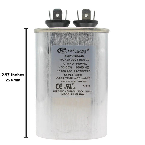 10 MFD AC Capacitor Dual Run Oval Start Capacitor 370V 440V For Air Conditioner Condenser Heat Pump And Fan Motor 10uF Tolerance 5 Percent