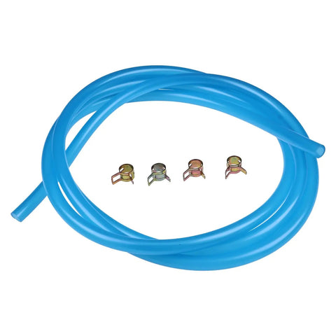 Blue Fuel Line Kit With Clamps, 7 Foot Total Length, Inner Diameter One Quarter Inch, Outer Diameter Three Eighths Inch for small engines
