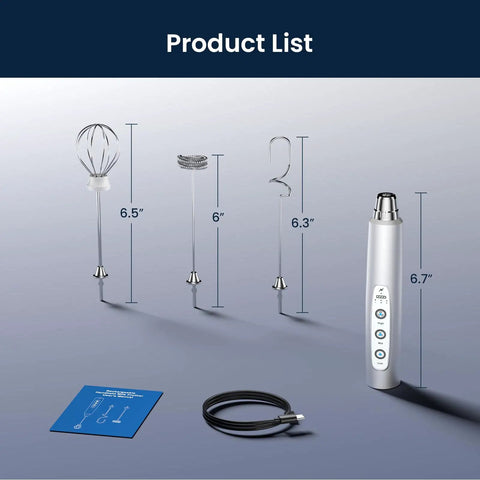 Rechargeable Milk Frother Handheld With 3 Speeds, A Real Go To For Latte Cappuccino Matcha And Egg Foams, Stainless Steel Whisks