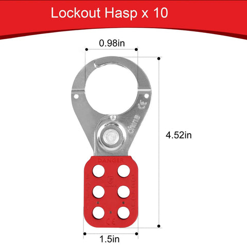 Top Shelf 10 Pack Lock Out Tag Out Hasps Rock Solid Stainless Steel Safety Hardware With Nylon Handles And One Inch Jaws Built Tough For Industrial Workflow Control And Daily Grind Protection