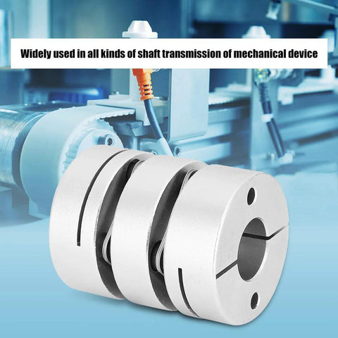 Aluminum alloy shaft coupling adapter for motor drive systems; GL 39x50-16x16, front view.