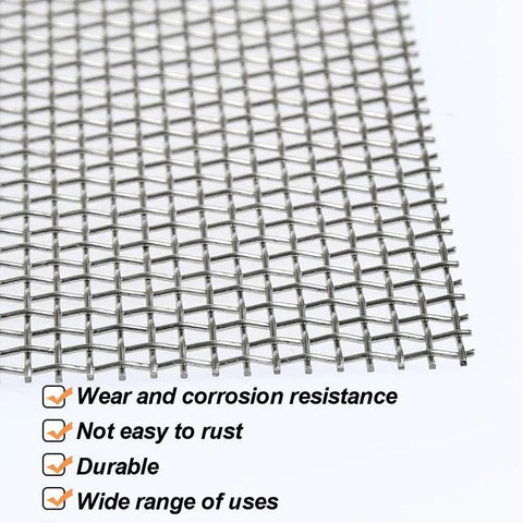 Stainless Steel Woven Wire Mesh 10 Mesh 12 By 8 Inch 3 Pack Built To Last No Rust With 1.98mm Openings And 0.6mm Wire Diameter