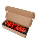 Universal Motorcycle Fork Seal Driver Kit With Twelve Plastic Fork Seal Drivers And Two Steel Bodies For 35 To 50 mm Forks Red
