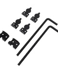 Heavy Duty Cane Drop Bolt for Wooden Gates, Vertical or Horizontal Mount, Weatherproof Steel Gate Drop Rod, black steel set with brackets