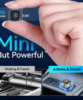 Compact Wireless Car Adapter For Dodge Challenger 2017 2023 With 0.86 Inch 5.8GHz WiFi Receiver, 3 Second Auto Reconnect, Smooth Smart Control, And Built In Heat Dissipation For Stable Media Streaming On The Go. 0.86-inch mini adapter shown with hand and car console