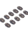 Image of 100 Pack Bronze Finish Mini Box Hinges For Wooden Jewelry Boxes, Doll Houses, And Small Cabinets on white background.