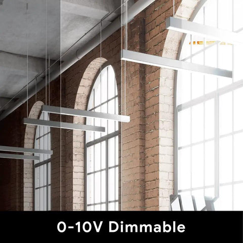 Dual CCT Tunable Direct Indirect 4 Foot Linear Up Down Light With Linkable Design installed in high ceiling loft space