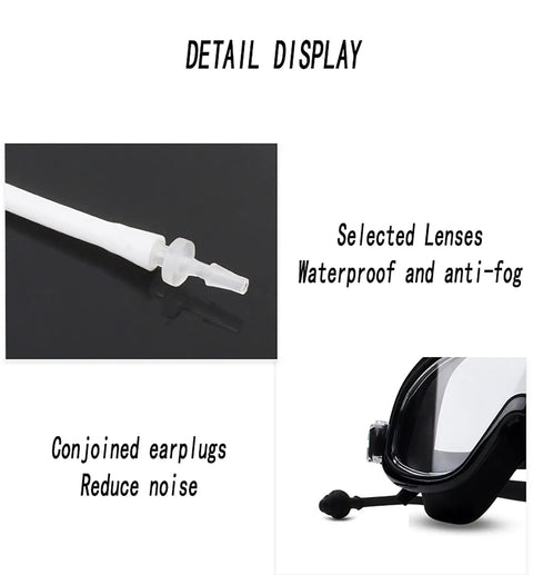 Inhalation Eye Mask Glasses For Fatigue Relief And Moisture Boost with durable silicone tube and conjoined earplugs, detail view