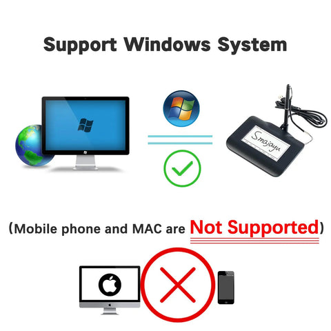 Support Windows System graphic with Plug And Play Digital Signature Pad With Bright Four Point Three Inch Backlit Touchscreen.