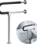 Sturdy 23.6 Inch Handicap Grab Bar For Bathroom With Non Slip EVA Handle, Stainless Steel Wall Mounted Rail Supports Up To 440 Lb