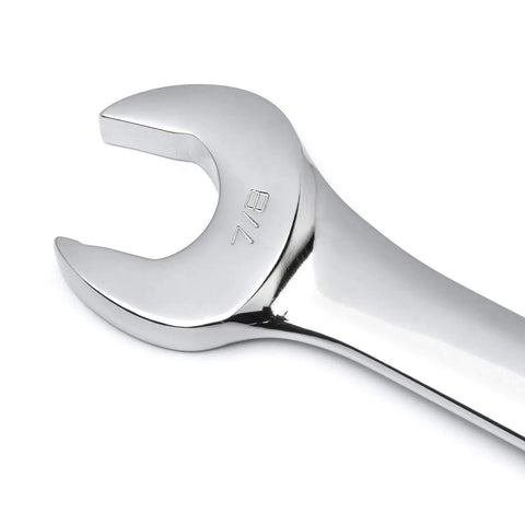 Close-up of 7/8 inch wrench from 15 Piece Long Pattern SAE Wrench Set With Tool Roll, 12 Point Off Corner Load For Better Grip And Less Rounding