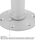 Adjustable Table Leg With Telescopic 445 To 685mm Aluminum Alloy Frosted Silver Finish Removable Base close-up of base