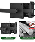 Beefy Double Sided Gate Latch For Outdoor Fences And Wood Gates With Dual Handles On Both Sides Aluminum Alloy Black Powder Coat