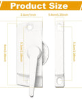 Product size diagram of 14 Pack White Window Sash Locks Replacement with Screws for Sliding Windows hardware dimensions shown.
