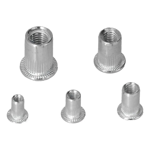 Portable Manual Rivet Gun Kit Made From Heavy Duty Stainless Steel And Durable Aluminum Alloy For Woodworking Home Projects And Diy Repairs That Are Super Easy To Grip And Use Effectively Today, five silver threaded rivet nuts