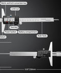 Digital Depth Gauge Caliper For Accurate Depth Measurement 0 To 150mm 0.01mm Resolution Stainless Steel DIY And Pro Use