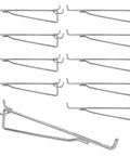 Heavy Duty Pegboard Hooks Kit Ten Pack Eight Inch Silver Pegboard Brackets One Quarter Inch Pegboard Organizer Accessories