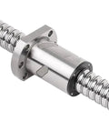 Heavy Duty C5 SFU3210 Ball Screw With Precision Nut And Machined CNC Ends Delivering Friction Free Rotation shown from the side.