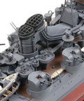 Top view of Premium Mogami Aircraft Carrier Model Kit In 1/350 Scale detailing deck features and assembly components.