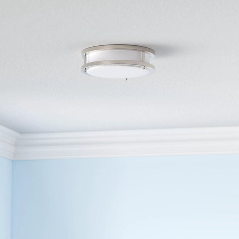 Dimmable 24W LED Ceiling Light Fixture, 10 Inch Flush Mount, 3 Color Temperatures 3000K 4000K 5000K, installed on ceiling