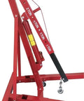 Heavy Duty Folding Hydraulic Engine Hoist 2 Ton 4000 Lb Capacity Shop Crane angled view showing hydraulic lift and frame.