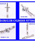 Pneumatic Cylinder Double Clevis With Pins Mini Air Cylinder Single Rod 10mm And 16mm Bore 5 To 200mm Stroke CJ2D Series Compact Industrial Cylinder Built Tough For Easy Automation And Smooth Linear Motion, CDJ2B/CJ2B fittings