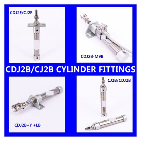 Pneumatic Cylinder Double Clevis With Pins Mini Air Cylinder Single Rod 10mm And 16mm Bore 5 To 200mm Stroke CJ2D Series Compact Industrial Cylinder Built Tough For Easy Automation And Smooth Linear Motion, CDJ2B/CJ2B fittings