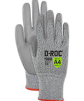 D Roc ANSI A4 Hyperon 13 Gauge HPPE Blended Shell Work Gloves With Polyurethane Coated Palm, 12 Pairs, Size 9 Large, GPD514