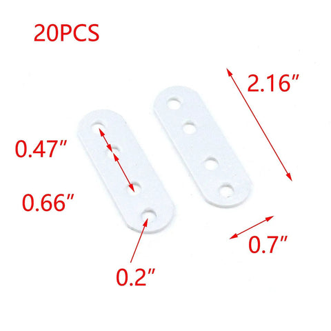 Premium White Iron Flat Brackets With Screws 20 Pack Heavy Duty Right Angle hardware, 2.16 x 0.7 inch, designed for secure DIY projects.