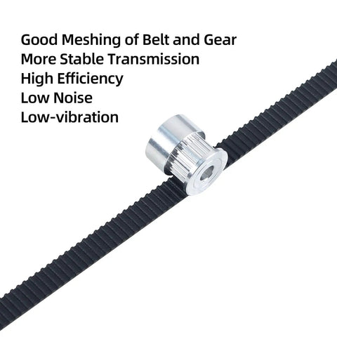 Two Belt Timing Replacement Kit For BambuLab P2S X And Y Axis Non Slip 2GT Rubber Drive Belts 7mm Wide 1444mm Long Spare 3D Printer Accessories To Get Your Printer Back In Action And Smooth Running, black toothed belt and metal pulley