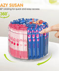 Hand rotating Drink Packet Organizer With 360 Degree Lazy Susan Turntable For Hydration Packets And Water Flavor Mixes, Acrylic Container