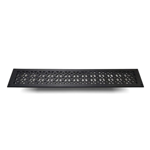 Decorative Cast Aluminum Air Return Grill 3 Inch By 24 Inch Black Finish For Ceiling Wall Or Floor Duct Openings Repaintable Face Plate