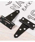 2 Pack Adjustable T Shape Door Hinges 2 Inch Iron Light Duty Shed Hinges Quiet Close Smooth Operation