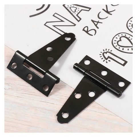 2 Pack Adjustable T Shape Door Hinges 2 Inch Iron Light Duty Shed Hinges Quiet Close Smooth Operation