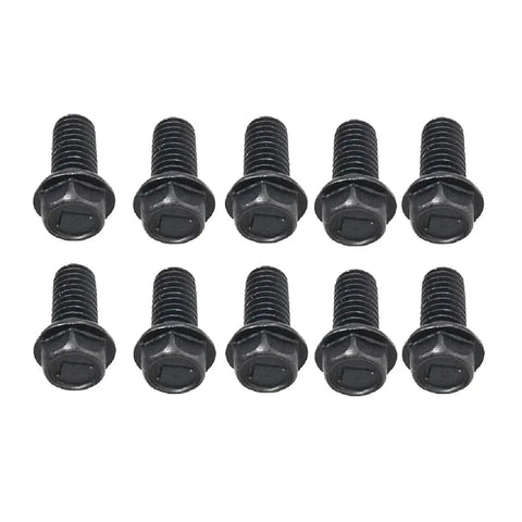 Hardcore Carbon Steel Button Head Hex Flange Bolts For Cutting Machines And Precision Instruments Deliver Dead Tight Grip And Zero Fuss Mounting Shop Grade Metric Fasteners, 10-pack of black flanged hex bolts.