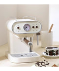Top Tier 15 Bar Retro Espresso Machine With Italian Electric Pump Semi Automatic Steam Frother 1050 Watt Home Coffee Maker for espresso shots.