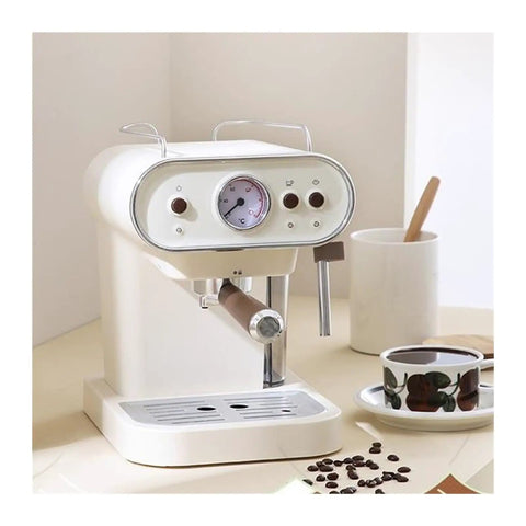 Top Tier 15 Bar Retro Espresso Machine With Italian Electric Pump Semi Automatic Steam Frother 1050 Watt Home Coffee Maker for espresso shots.