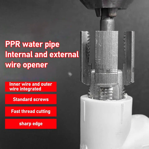 1 Pc Portable Electric Pipe Threading Tool Kit For 1/2 And 3/4 Inch PVC Plastic Pipes Durable Re threading Adapter compatible with drills