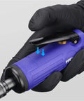 Knockout 3mm And 6mm Shank Pneumatic Die Grinder Running 25000 Rpm For Rapid Metal Engraving Milling And Surface Polishing Heavy Duty Air Power Tool Every Grease Monkey Shop Needs Now in a hand with control lever.