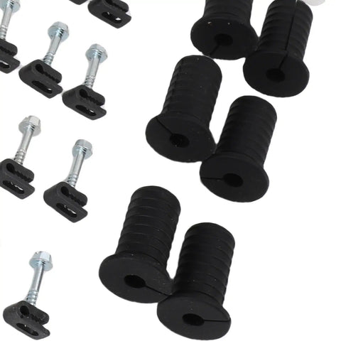 Totally Tidy Wall Install Kit With Heavy Duty Silicone Grommets And Snappy Clips For Fast Cable Routing And Super Neat Residential Wiring Setup In Classic Black, black grommets and clips