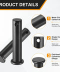 4 Pack M10x45mm Single Hole Clevis Pins Black For Quick Pinning And Secure Fits In Construction Agriculture Aviation Rigging Ship Fittings And Furniture Assembly Built To Last Heavy Duty Steel showing A3 carbon steel and flat-head design