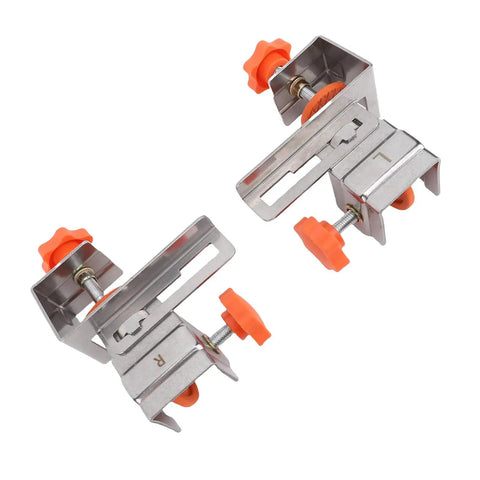 Heavy Duty Drawer Panel Fixing Clamps Set 2 Pairs Stainless Steel With 410 Gasket Rock Solid Clamping Tool, orange knobs visible