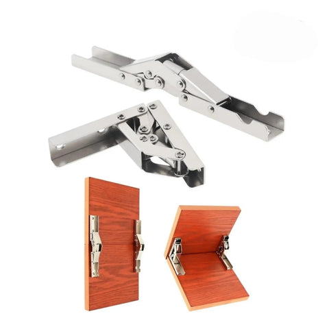 Two Piece Set 90 And 180 Degree Selflocking Folding Hinges For Table Legs Steel Brackets Hidden Flat Extension Support Bracket Heavy Duty Durable Built To Last Easy Install