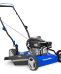 20-Inch Gas Lawn Mower With 144cc OHV 4-Cycle Engine, Easy Start Primer, Walk-Behind Design, Side Discharge, 8-Position Adjustable Cutting Heights, Durable Yard Workhorse For Tall Grass And Tough Turf, blue deck