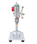 Vikye Mini Benchtop Drill Press With Variable Speed Control And 0.3-4mm Jt0 Chuck featuring a compact aluminum frame and adjustable drill chuck.