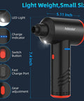 Electric Air Duster With 6000mAh Battery 3 Speed LED Turbo Clean For Home Office Car Reusable Dust Blower, side view