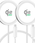 2 Pack 25W Magnetic Wireless Charger Pad For iPhone 14 15 16 17 Pro Max MagSafe Qi 2.2 Fast Charge For Galaxy S25 S26 Pixel 10 And AirPods