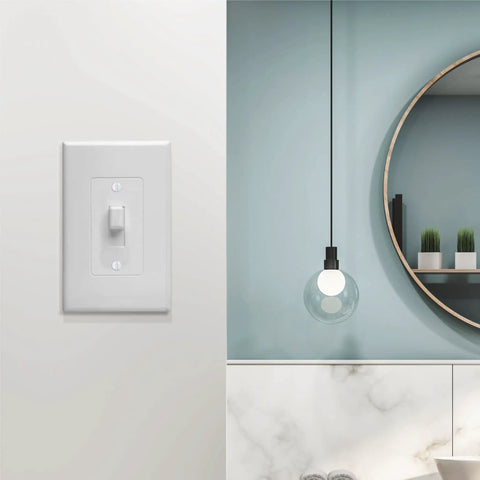 Masque 1 Gang Decorator Style Toggle Switch Cover Up Wall Plate White 5 Pack Jumbo Size To Hide Old Outlets And Paint Edges